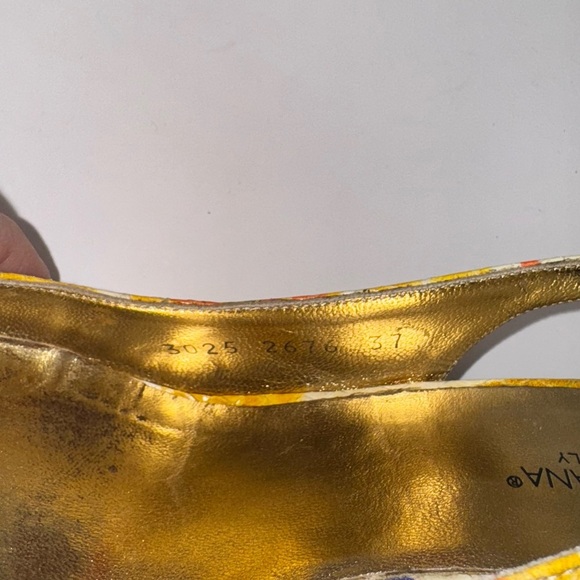 Dolce & Gabbana Snakeskin Multi Colored Slingback Heels - size 37 - Picture 8 of 11